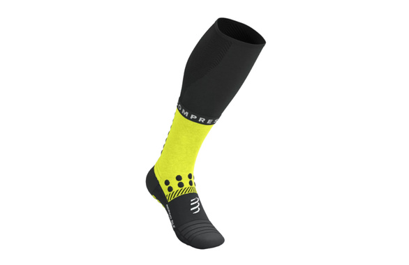 Skarpety kompresyjne Compressport Full Socks Winter Run czarno-żółte