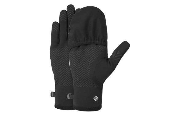 Rękawiczki Ronhill Wind-Block Convertible Glove z panelem przeciwwiatrowym czarne