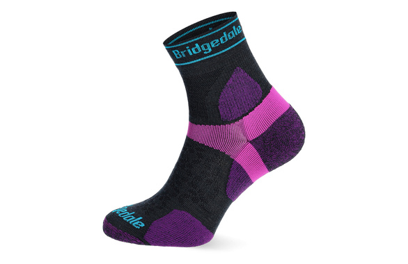 Skarpety Bridgedale Lightweight T2 Merino Sport 3/4 Crew damskie fioletowo-czarne