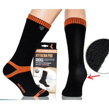 Skarpety wodoodporne Dexshell Hytherm Pro Socks czarno-pomarańczowe