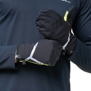 Rękawiczki Ronhill Wind-Block Convertible Glove z panelem przeciwwiatrowym żółto-czarne