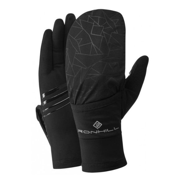 Rękawiczki Ronhill Wind-Block Flip Glove z panelem przeciwwiatrowym czarne