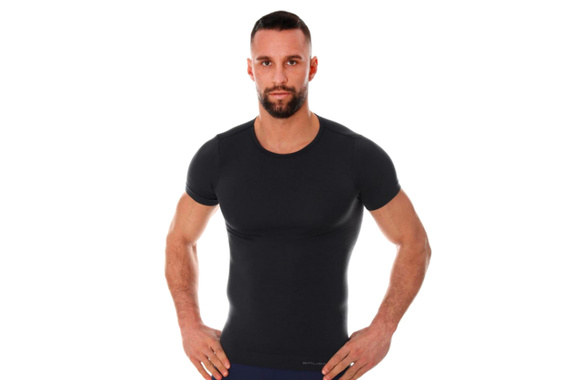 Koszulka termoaktywna Brubeck Comfort Wool SS11030 z wełny merino grafitowa męska