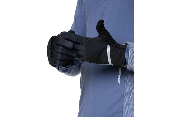 Rękawiczki Ronhill Wind-Block Convertible Glove z panelem przeciwwiatrowym czarne