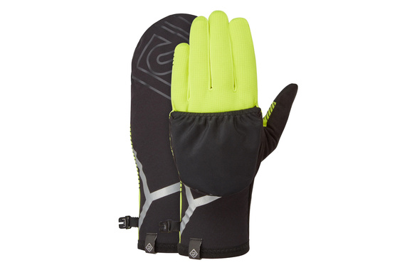 Rękawiczki Ronhill Wind-Block Convertible Glove z panelem przeciwwiatrowym żółto-czarne