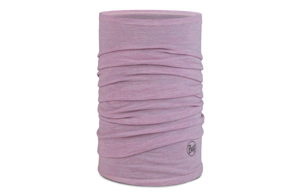 Chusta/maska Buff Merino Wool Melange Lilac Sand z wełny Merino midweight 250 różowa