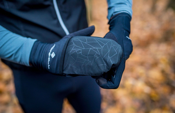 Rękawiczki Ronhill Wind-Block Flip Glove z panelem przeciwwiatrowym czarne