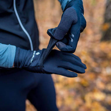 Rękawiczki Ronhill Wind-Block Flip Glove z panelem przeciwwiatrowym czarne