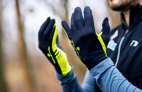 Rękawiczki Ronhill Wind-Block Glove czarno-żółte