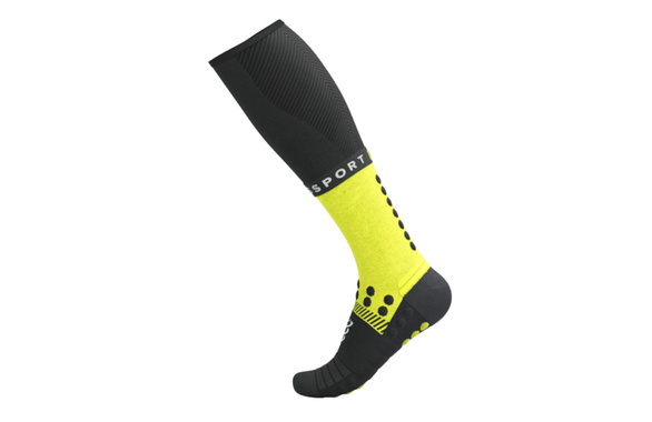 Skarpety kompresyjne Compressport Full Socks Winter Run czarno-żółte