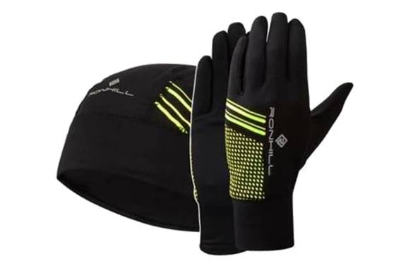 Zestaw czapka + rękawiczki Ronhill beanie and glove Set czarno-żółty